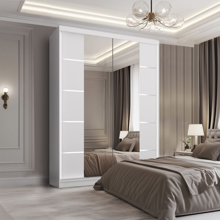 Armoire coulissante SERENITY 133 cm mat blanc Fabricant ME SERENITY SZP6/0/W/W/0/HIAL