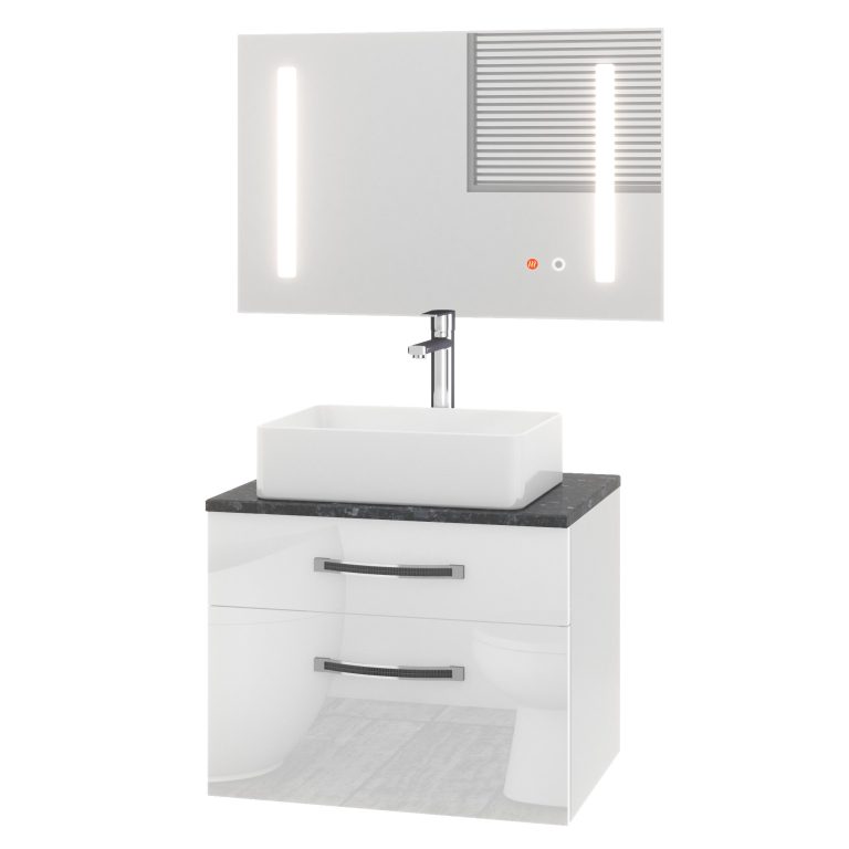 Ensemble de meubles de salle de bain Euphoria EUP P 60/0/W/W/0/BK/MB