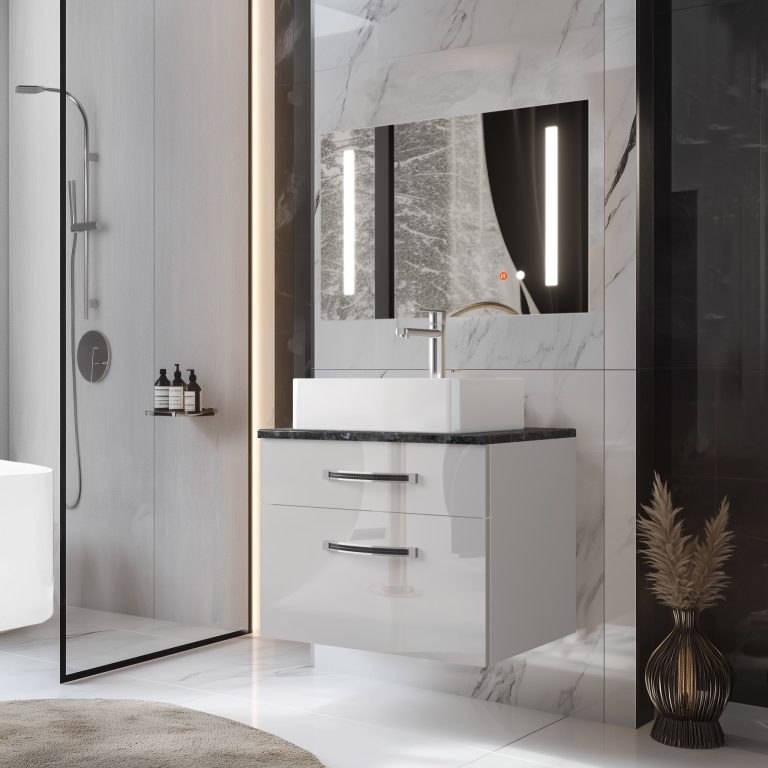 Ensemble de meubles de salle de bain Euphoria EUP P 60/0/W/W/0/BK/MB