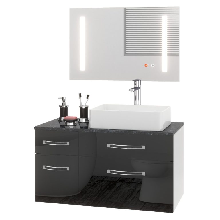 Ensemble de meubles de salle de bain Euphoria EUP P 90L/0/W/B/0/BK/MB