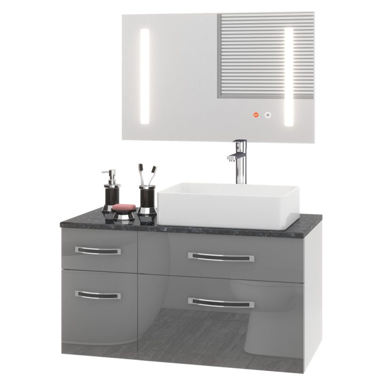 Ensemble de meubles de salle de bain Euphoria EUP P 90L/0/W/S/0/BK/MB