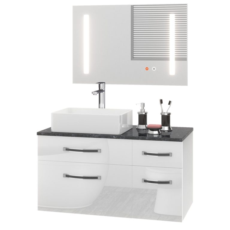 Ensemble de meubles de salle de bain Euphoria EUP P 90P/0/W/W/0/BK/MB