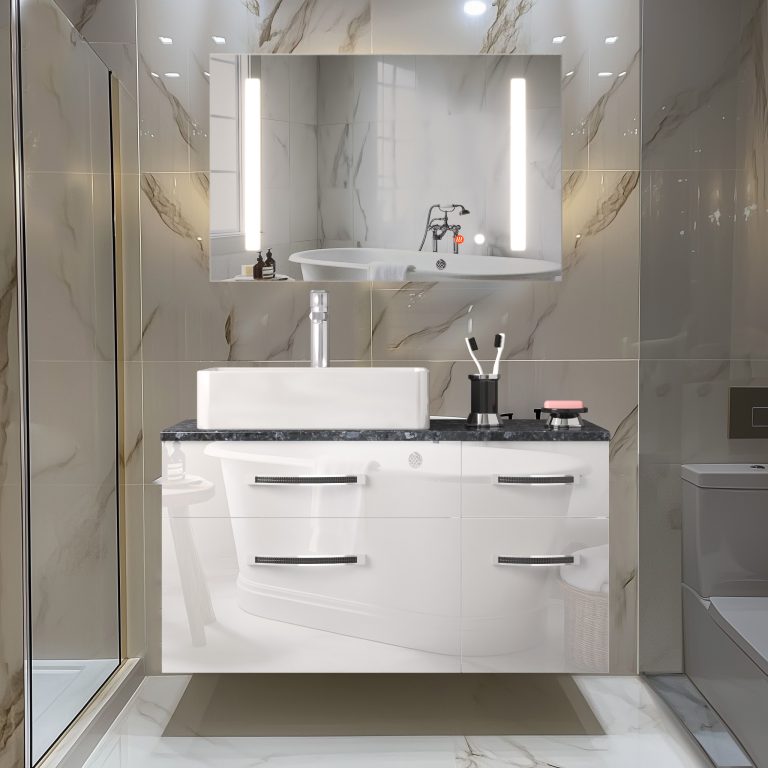 Ensemble de meubles de salle de bain Euphoria EUP P 90P/0/W/W/0/BK/MB