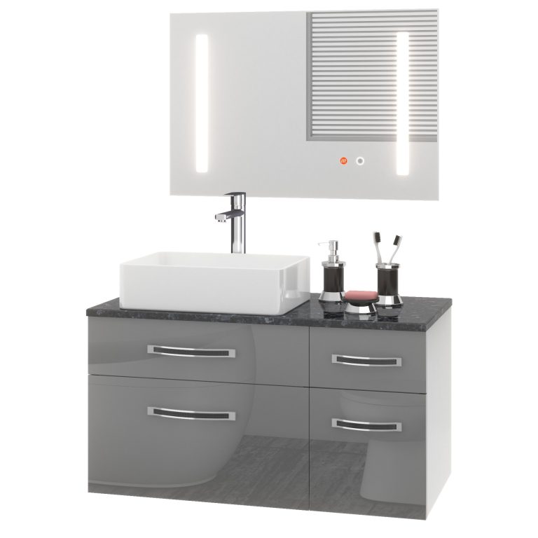 Ensemble de meubles de salle de bain Euphoria EUP P 90P/0/W/S/0/BK/MB