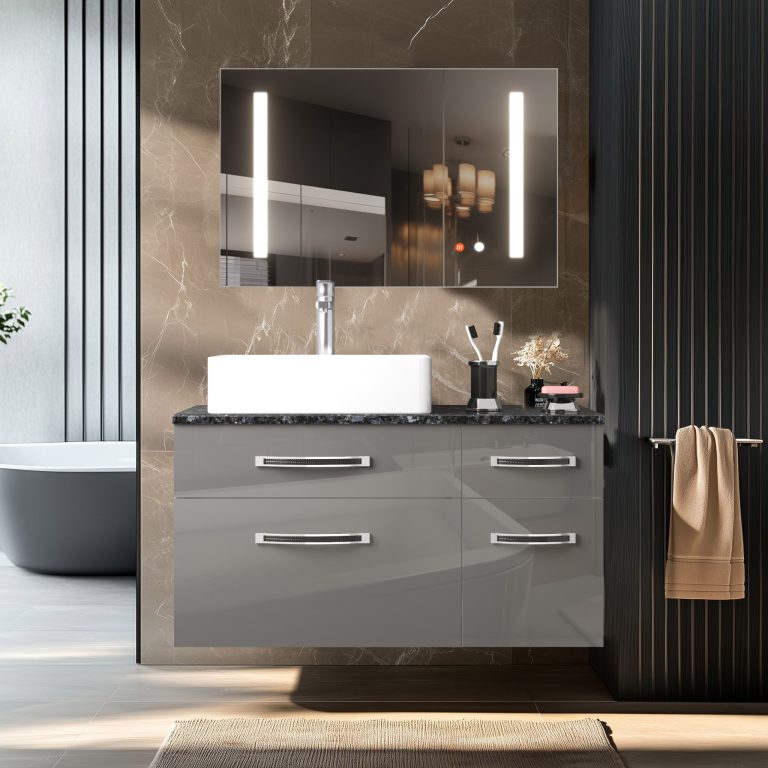 Ensemble de meubles de salle de bain Euphoria EUP P 90P/0/W/S/0/BK/MB