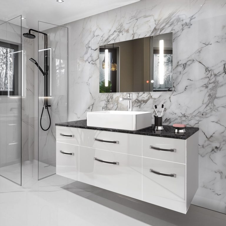 Ensemble de meubles de salle de bain Euphoria EUP P 120/0/W/W/0/BK/MB