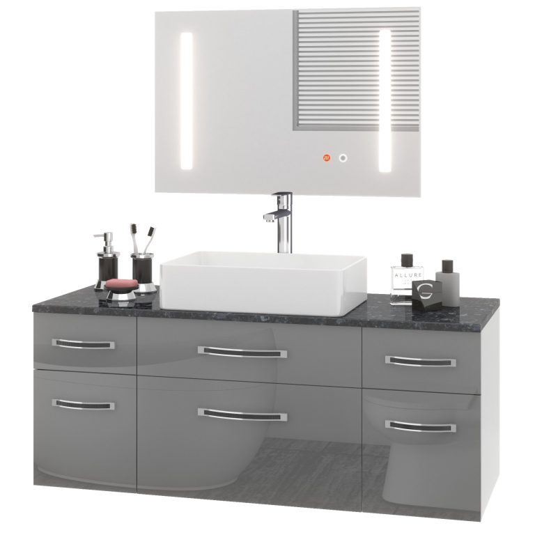 Ensemble de meubles de salle de bain Euphoria EUP P 120/0/W/S/0/BK/MB