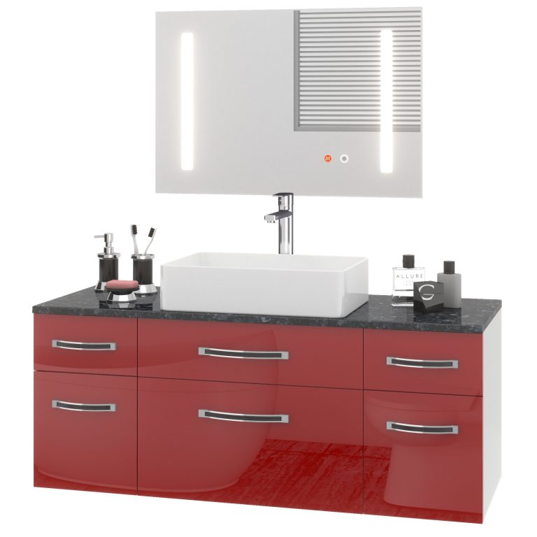 Ensemble de meubles de salle de bain Euphoria EUP P 120/0/W/R/0/BK/MB