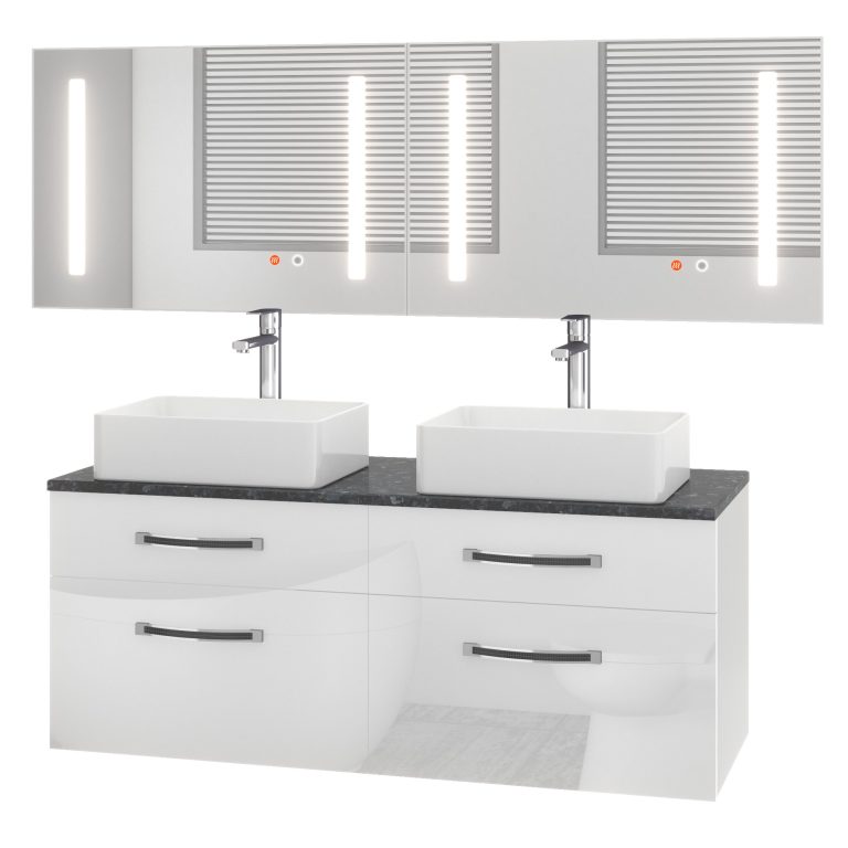 Ensemble de meubles de salle de bain Euphoria EUP P 120D/0/W/W/0/BK/MB