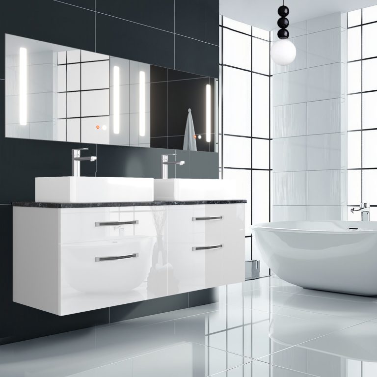 Ensemble de meubles de salle de bain Euphoria EUP P 120D/0/W/W/0/BK/MB