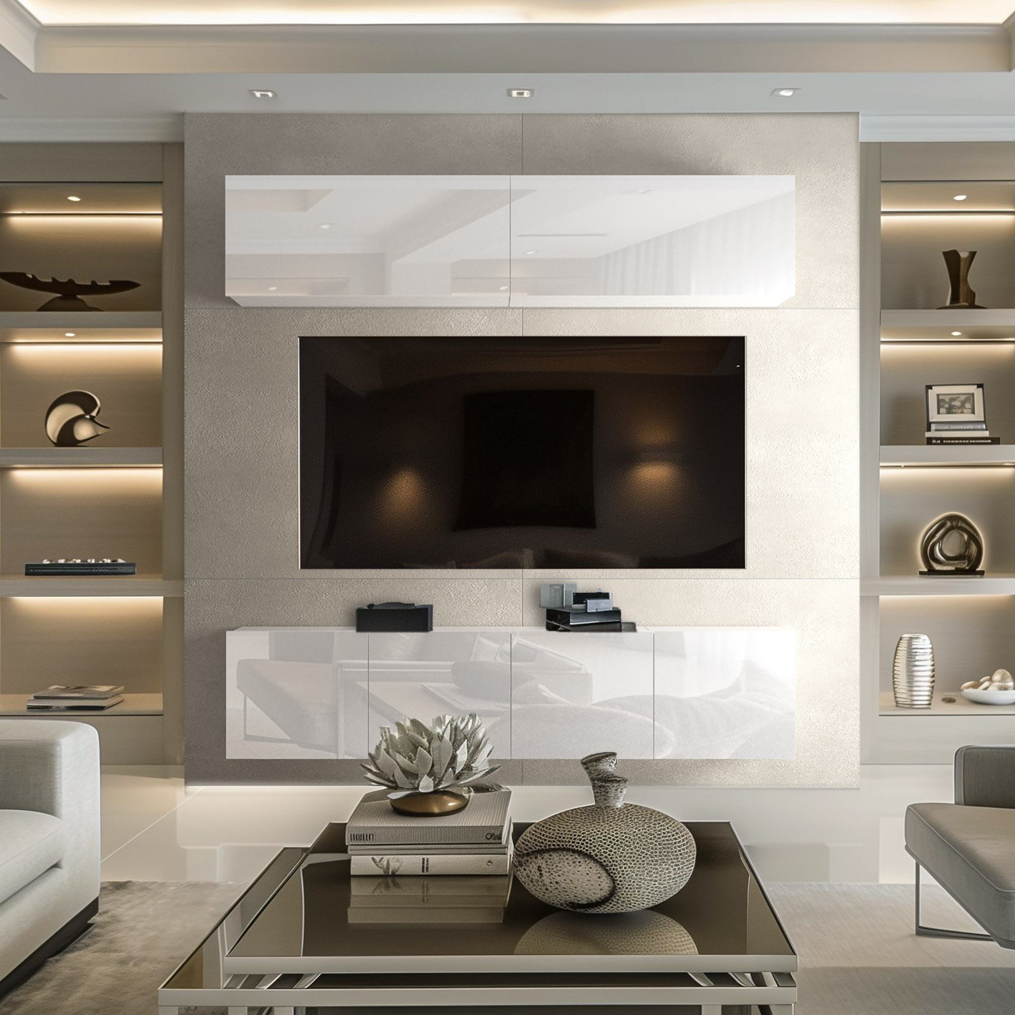 Mur de télévision moderne dans un salon élégant