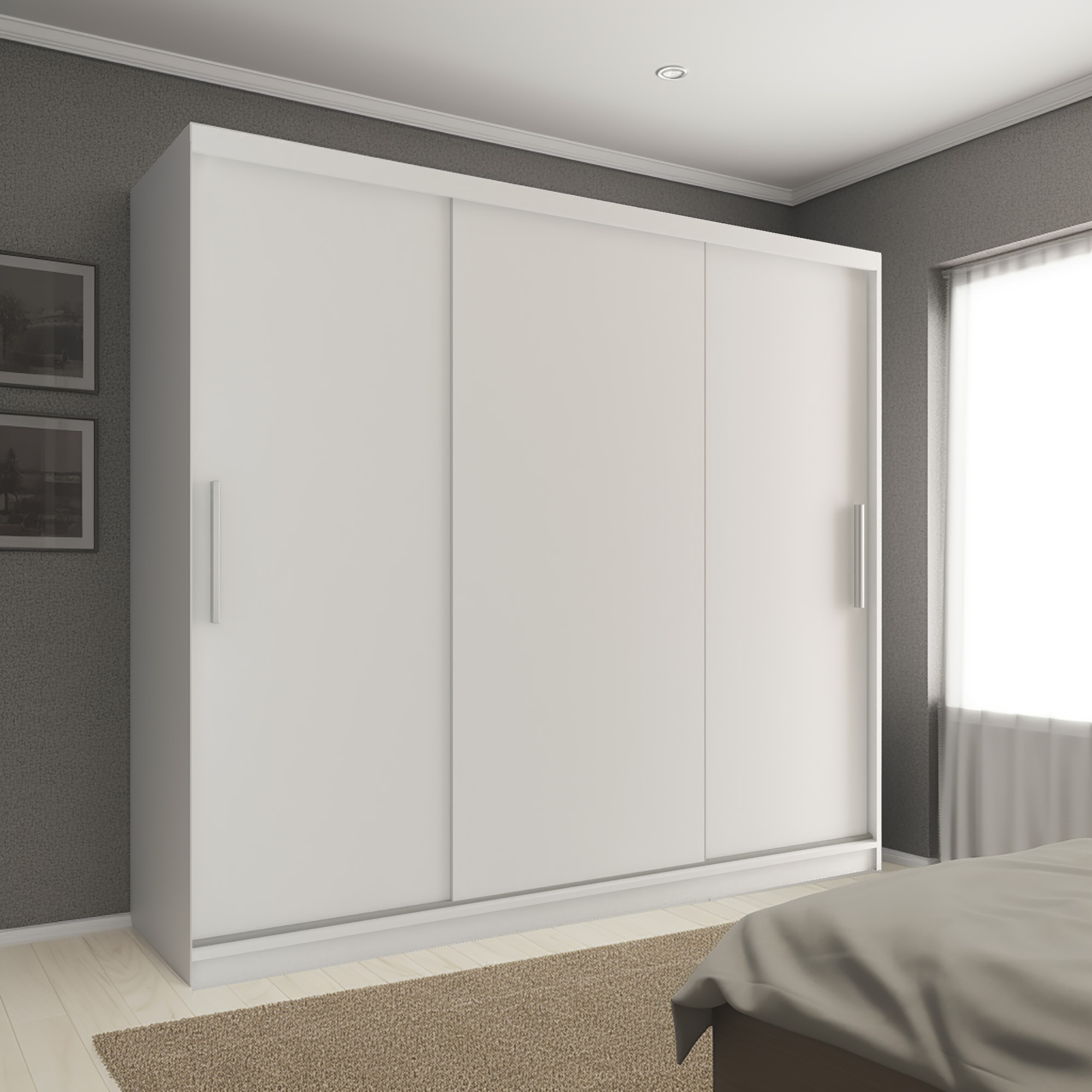 Armoire blanche dans une chambre lumineuse